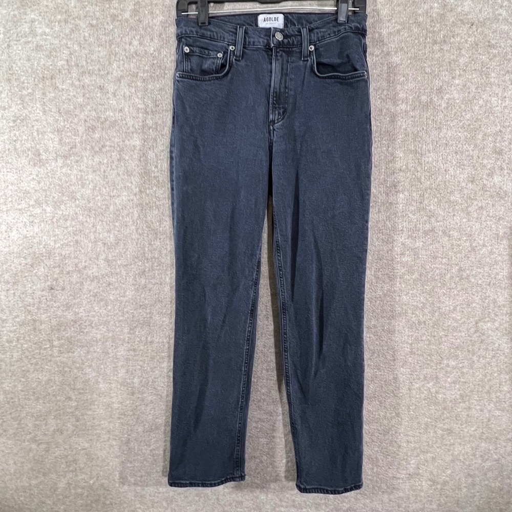 AGOLDE Kye Slim Straight Jeans Womens 26 Blue High Rise Organic Denim